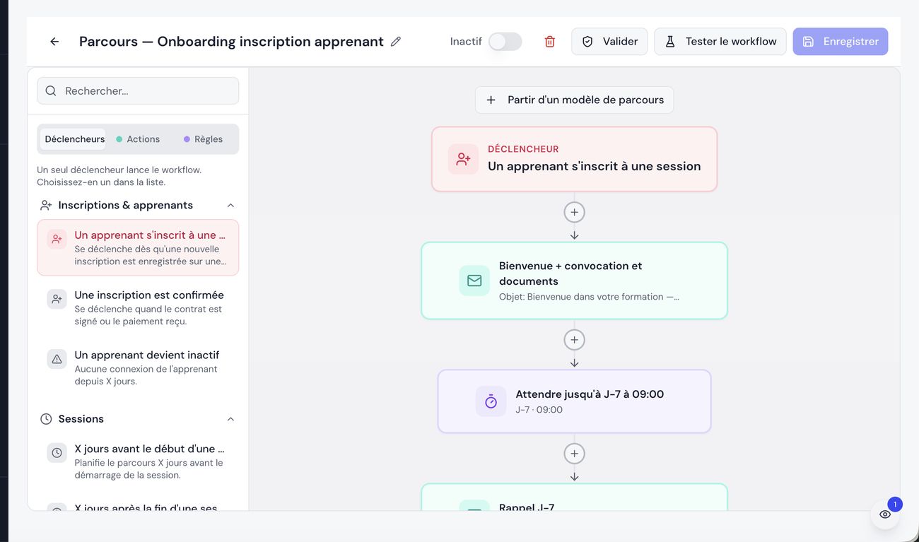 Actions multi-étapes exécutées par l'agent IA Formiva